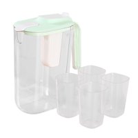 Bothyi - Jarra Hermética Transparente Para Bebidas Con 4 Tazas, Jarra De Té Helado Para Té, Café, Verde