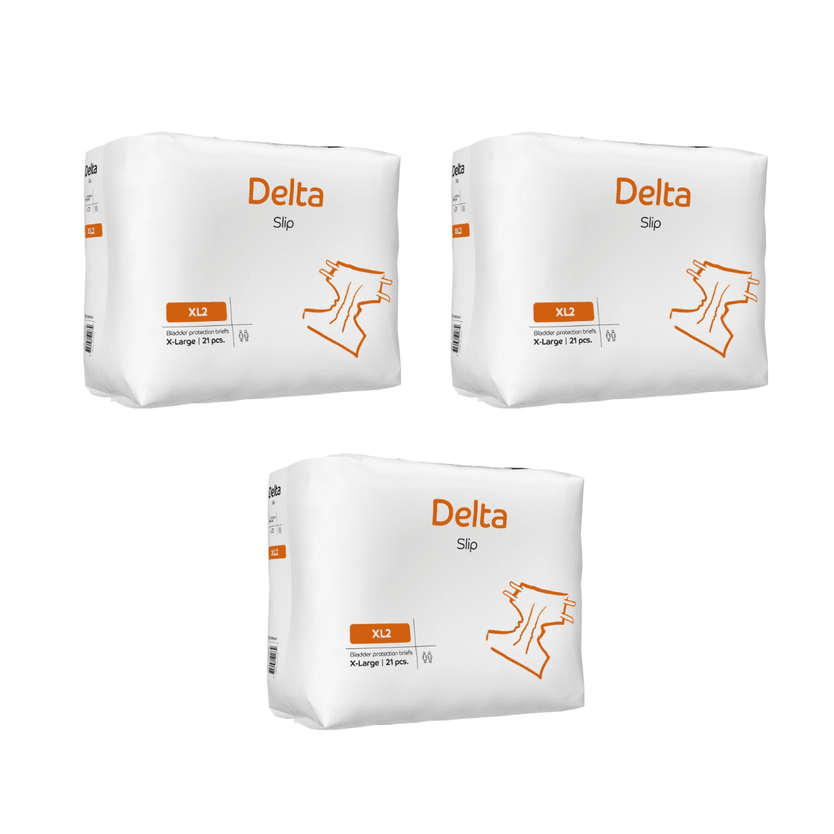 Pack X 3 Bolsas Pañales Adulto Abena Delta Slip Xl, 3200ml, 63 Pañales