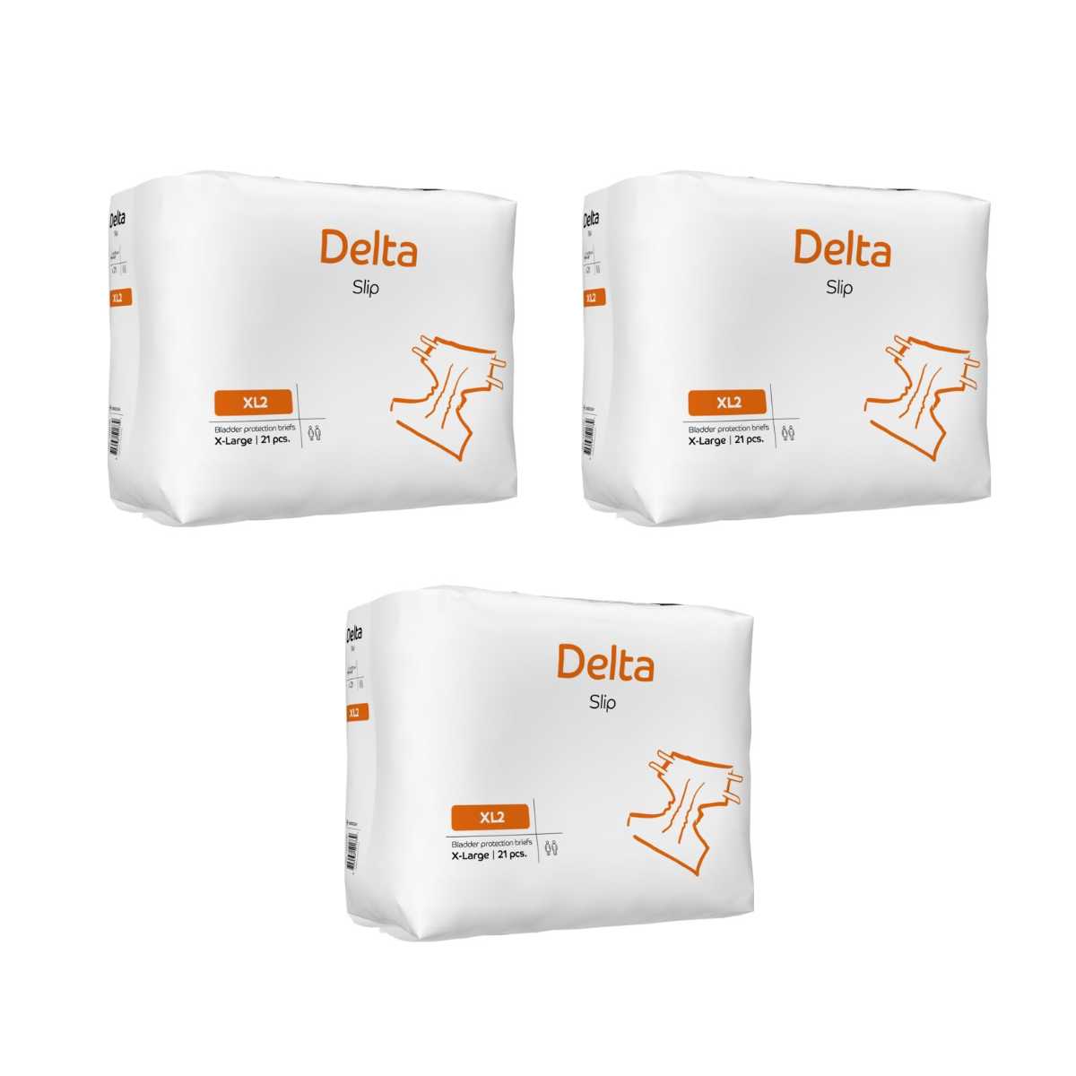 Pack X 3 Bolsas Pañales Adulto Abena Delta Slip Xl, 3200Ml, 63 Pañales