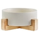 thumbnail image 1 of Cuencos de cerámica para perros con soporte de madera, cuencos de agua y comida para perros, cuencos de comida para perros de gran peso, 1 of 5