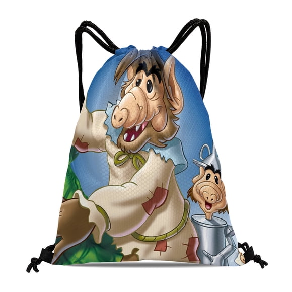ALF: La Serie Animada Mochila de Cuerdas para Deportes y Gimnasio, Bolsa de Cuerdas Resistente al Agua, Bolsa Cinch, 30×40cm