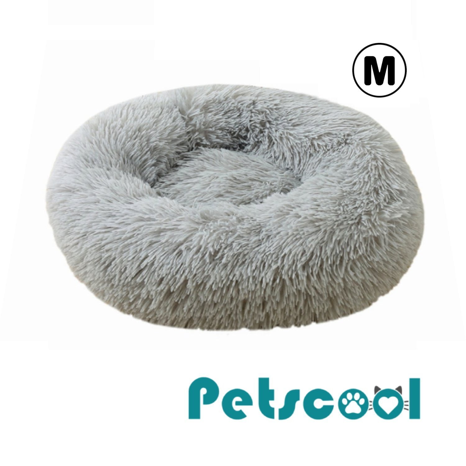 Cama Nido Relajante Para Mascotas M Petscool Gris 60 Cm Antiansiedad