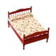 thumbnail image 3 of Modelo De Cama Doble De Casa De Muñecas 1:12, Juego De Simulación, Modelo De Cama De Madera Para Decoración De Habitación, Rojo, 3 of 5