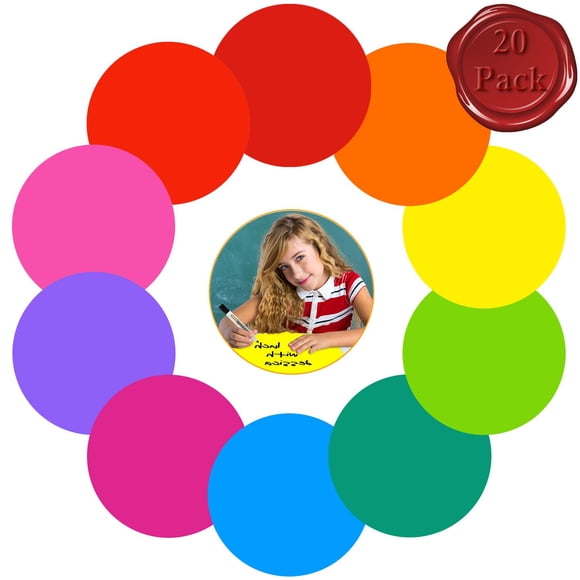Puntos para pizarra blanca Kalkehay 28 cm Pack de 20 colores arcoíris