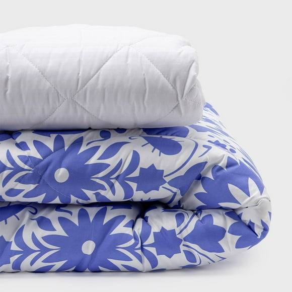 Combo 46 Plumón México Reversible Azul 2 Plazas