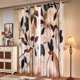 thumbnail image 1 of Cortinas SUBRTEX 132 × 241 cm 50 % de bloqueo de luz, estampado floral marrón, 1 of 6