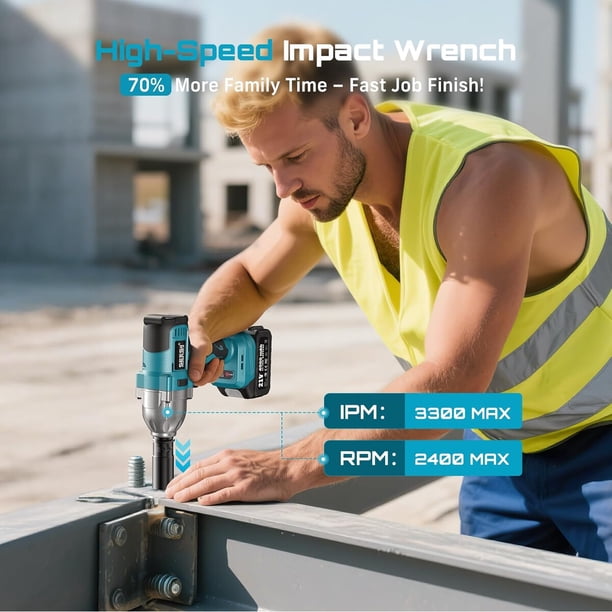 Llave de Impacto Seesii 900Nm 21V 2 Baterías 6 Vasos | Lider