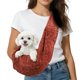 thumbnail image 1 of Transportador de mascotas tipo bandolera Uxcell para perros pequeños y gatos de hasta 16.5 lbs, textura transpirable con bolsillo, 1 of 6