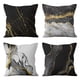 thumbnail image 1 of Juego de 4 fundas de almohada de mármol negro y dorado de 45,7 x 45,7 cm, para decoración del hogar, sofá, sala de estar, estilo rústico., 1 of 6