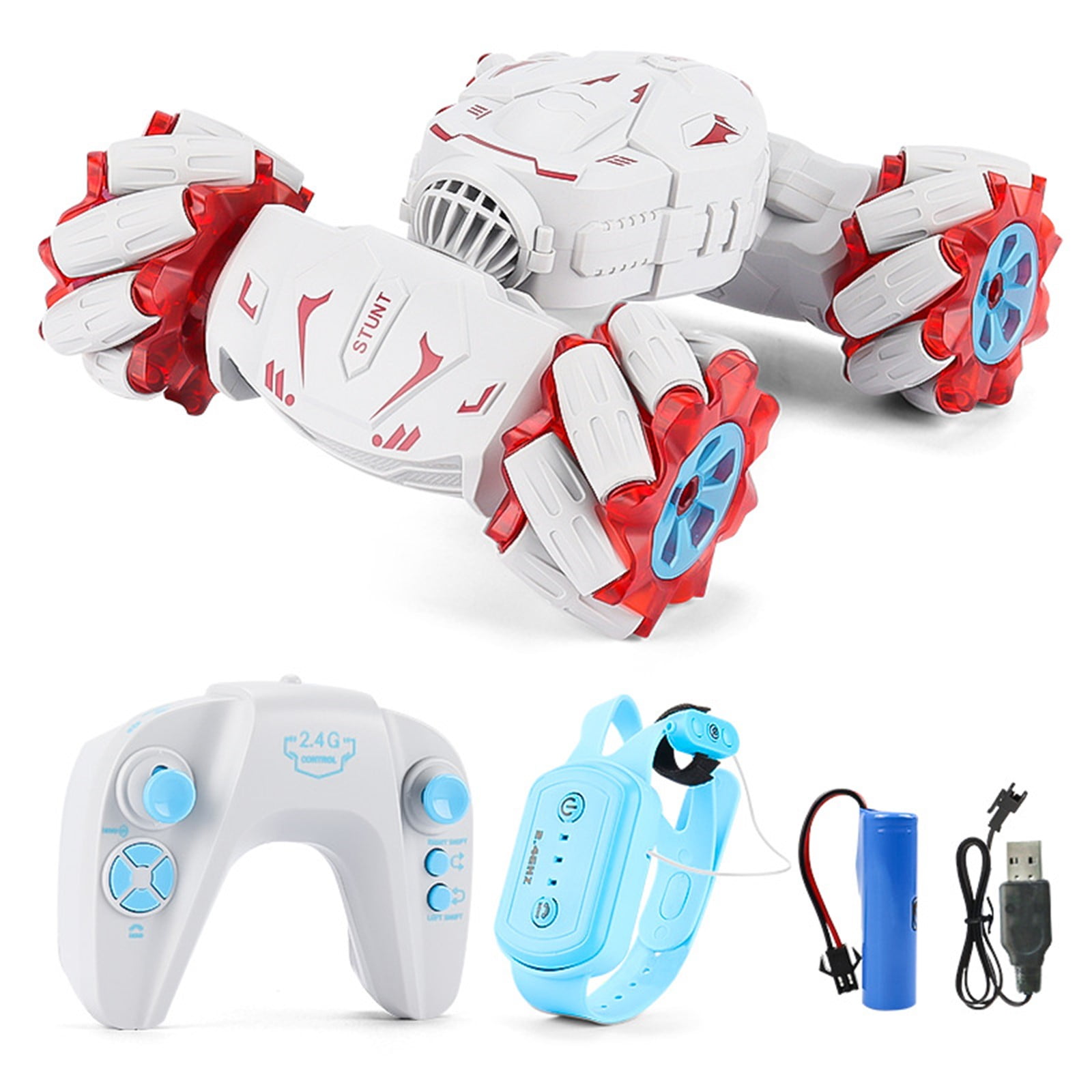 Vehículo Control Remoto Aaronmei Acrobático Todoterreno Con Sensor De Gestos Rojo