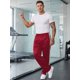 thumbnail image 5 of INSPIRE CHIC Pantalones de chándal casuales para hombre con cintura de cordón, pierna recta, rayas laterales, ropa urbana, talla 30, rojo, 5 of 6