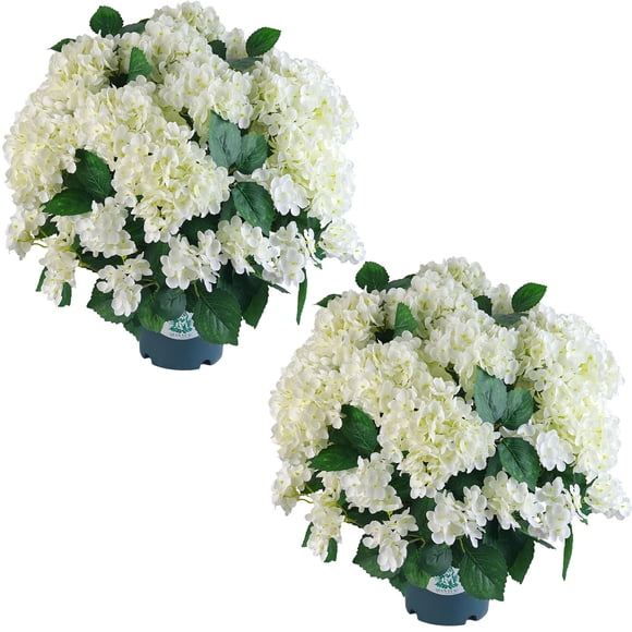Arbusto de hortensia artificial QIANYUN de 51 cm resistente a los rayos UV, set de 2