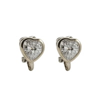 Elbauldejuma - Aros Sin Perforacion Corazon Punto De Luz Chapado En Plata