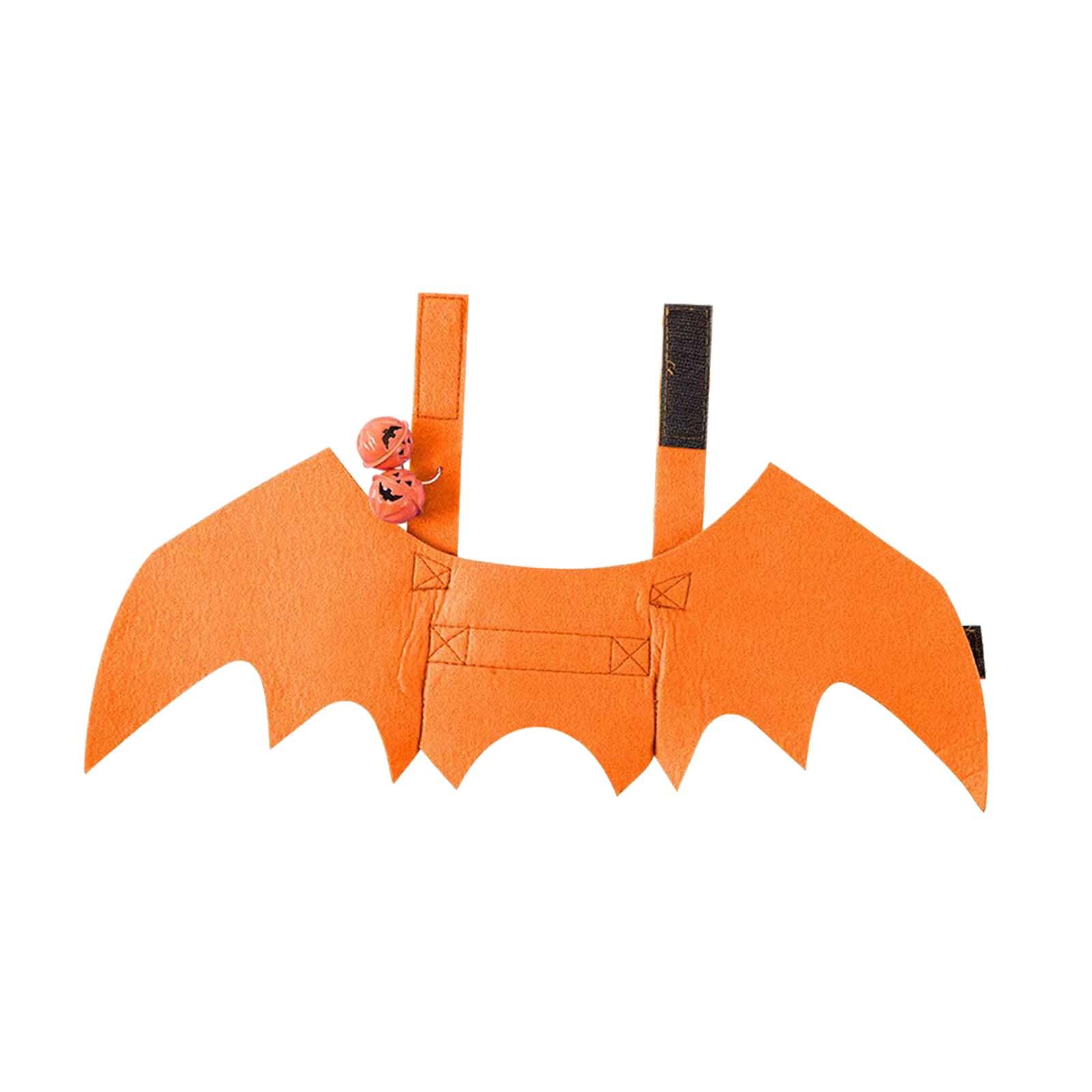 Magideal - Disfraz De Cosplay Para Mascotas Con De Murciélago Y Campana De Calabaza Ajustable Y Elegante Ideal Para Fiestas De Halloween Decoración Diverti Naranja