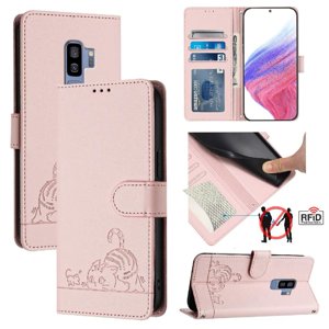 Funda Tipo Cartera Foxdock Para Samsung Galaxy S9 Plus Con Soporte, Ranuras, Rfid, Diseño De Gato