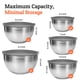 thumbnail image 3 of Juego de cuencos para mezclar Priority Chef Premium de acero inoxidable de 1,5 a 5 litros, 3 of 7