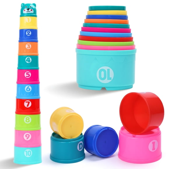 Vasos Apilables Educativos De 10 Piezas Arcoíris
