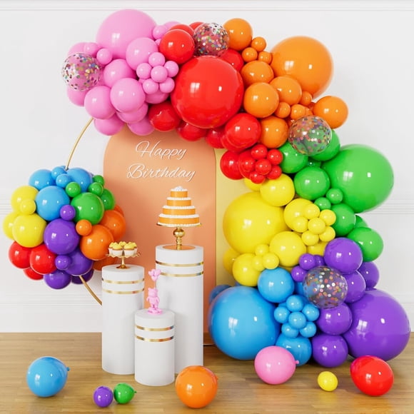Kit Arco de Globos Rainbow KUULBELA, 162 Piezas, Tamaños Variados