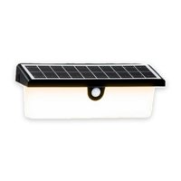 Pro Outdoor - Aplique Solar Rectangular Contra Agua Con Sensor De Movimiento Negro