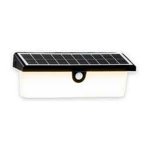 Pro Outdoor - Aplique Solar Rectangular Contra Agua Con Sensor De Movimiento Negro