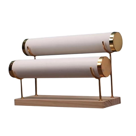 Magideal - Soporte De Pulsera Pantalla Desmontable Pulsera Soporte De Almacenamiento Pulsera Brazalete Reloj Titular Pulsera Organizador De Almacenamiento Para A , Cuero Pu Blanco