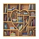 thumbnail image 4 of 2 Paneles Impresión Digital Con Aislamiento Térmico Cortinas 3D Librería Corazón, 4 of 5
