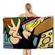 thumbnail image 1 of Johnny Bravo Toalla de playa de secado rápido con diseño temático, regalo para mujeres y niñas, ideal para cumpleaños, fans, amantes de la música, uso en la playa o al aire libre, 78 × 160 cm, 1 of 6