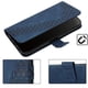 thumbnail image 4 of Funda tipo cartera para iPhone 17 Pro Max con tarjetero, bolsillo para billetes, soporte, cierre magnético y correa para la muñeca, funda tipo folio con textura geométrica azul, 4 of 5