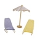 thumbnail image 3 of 3 Piezas 1:12 Silla De Playa Y Sombrilla Para Casa De Mu?ecas Para Jardín En Miniatura Interior Azul Amarillo, 3 of 5