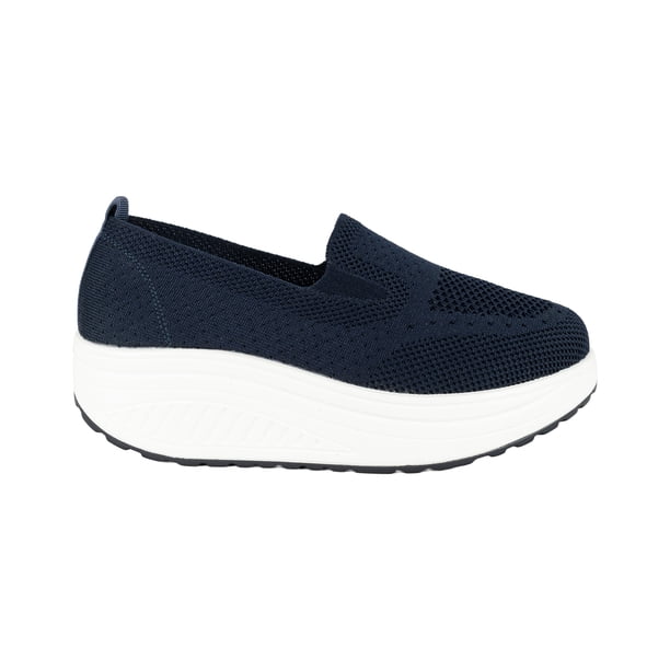 Mocasín Plataforma Slip-On Beth Azul Alquimia