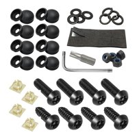 Magideal - Juego De Tornillos Para Matrícula, Tornillos Para Matrícula De Seguridad Automática, Piezas Para Soporte De Marco Trasero Delantero, Pernos De Montaje Negro