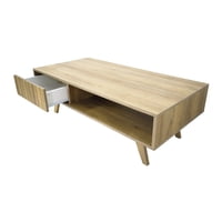 Muebles Gacela - Mesa Centro Rectangular Con Cajón Roble Miel