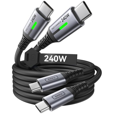 Cable Usb C A Usb C Iniu De 240 W, Carga Rápida, Paquete De 2 M