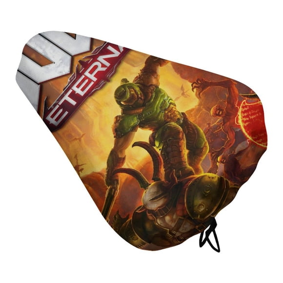 Doom Eternal Funda de Asiento de Bicicleta Impermeable, Cojín Elástico Suave, Protector contra Lluvia, Polvo y UV