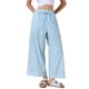 thumbnail image 1 of INSPIRE CHIC Pantalones Casuales a Rayas para Mujeres de Regreso a Clases Piernas Anchas Cintura Elástica con Cordón Palazzo Pantalones de Salón XL Azul Claro, 1 of 6
