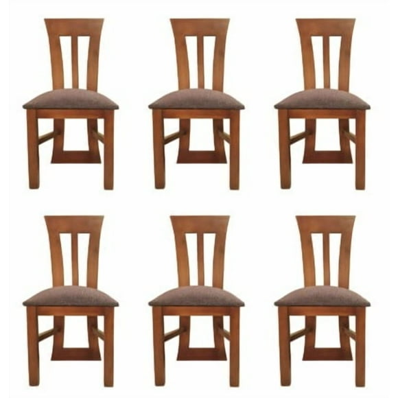Pack 6 Sillas Elegant Nogal Tapiz Café