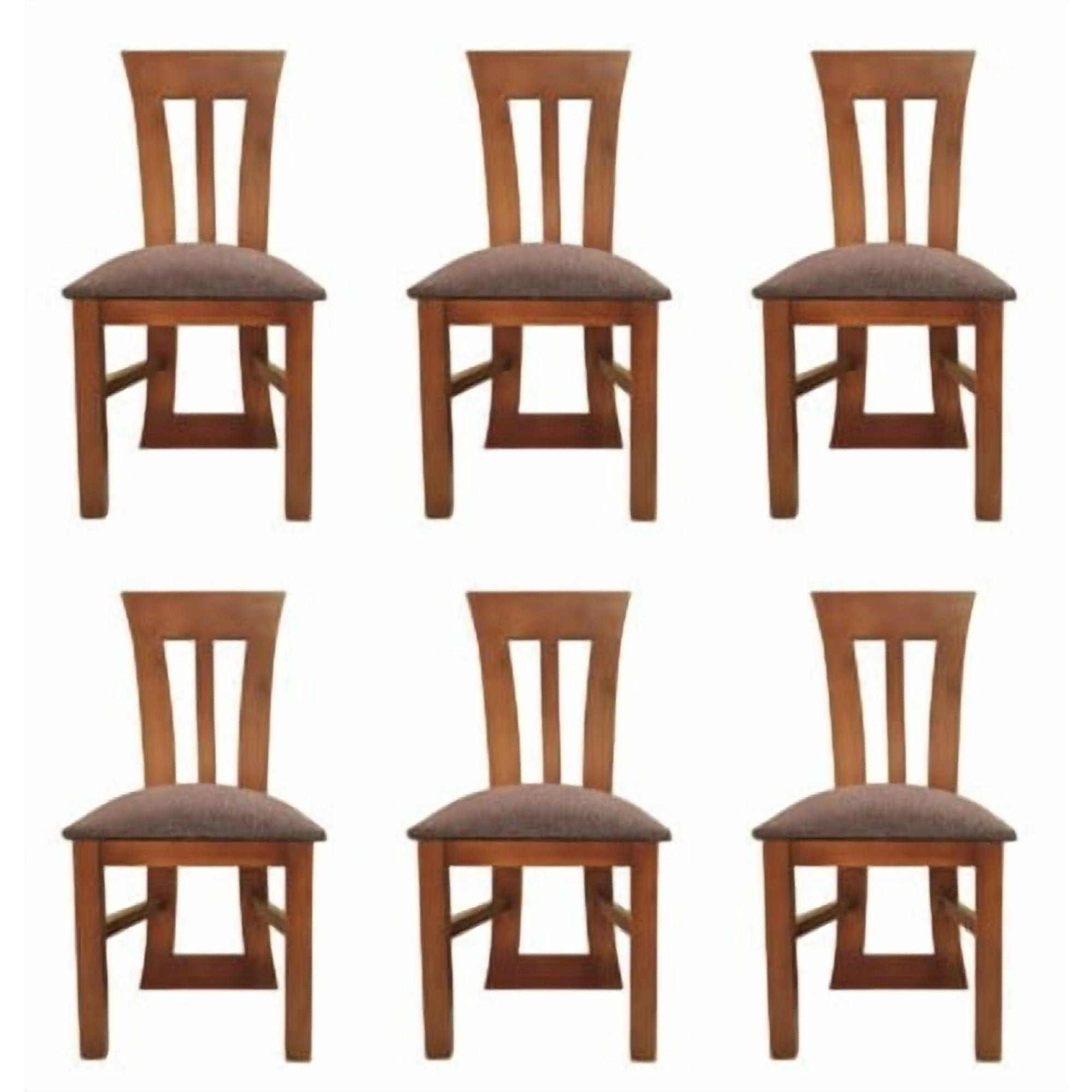 Koliat - Pack 6 Sillas Elegant Nogal Tapiz Café
