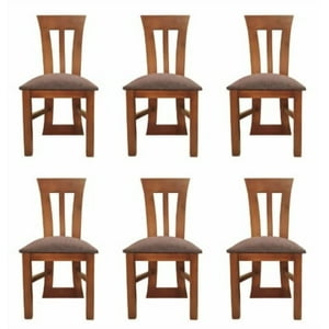 Koliat - Pack 6 Sillas Elegant Nogal Tapiz Café