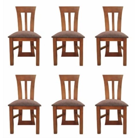 Koliat - Pack 6 Sillas Elegant Nogal Tapiz Café