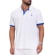 thumbnail image 4 of INSPIRE CHIC Camisa Polo de Piqué con Patrón para Hombre, Camisas de Polo de Golf de Color Contraste M Blanco, 4 of 6