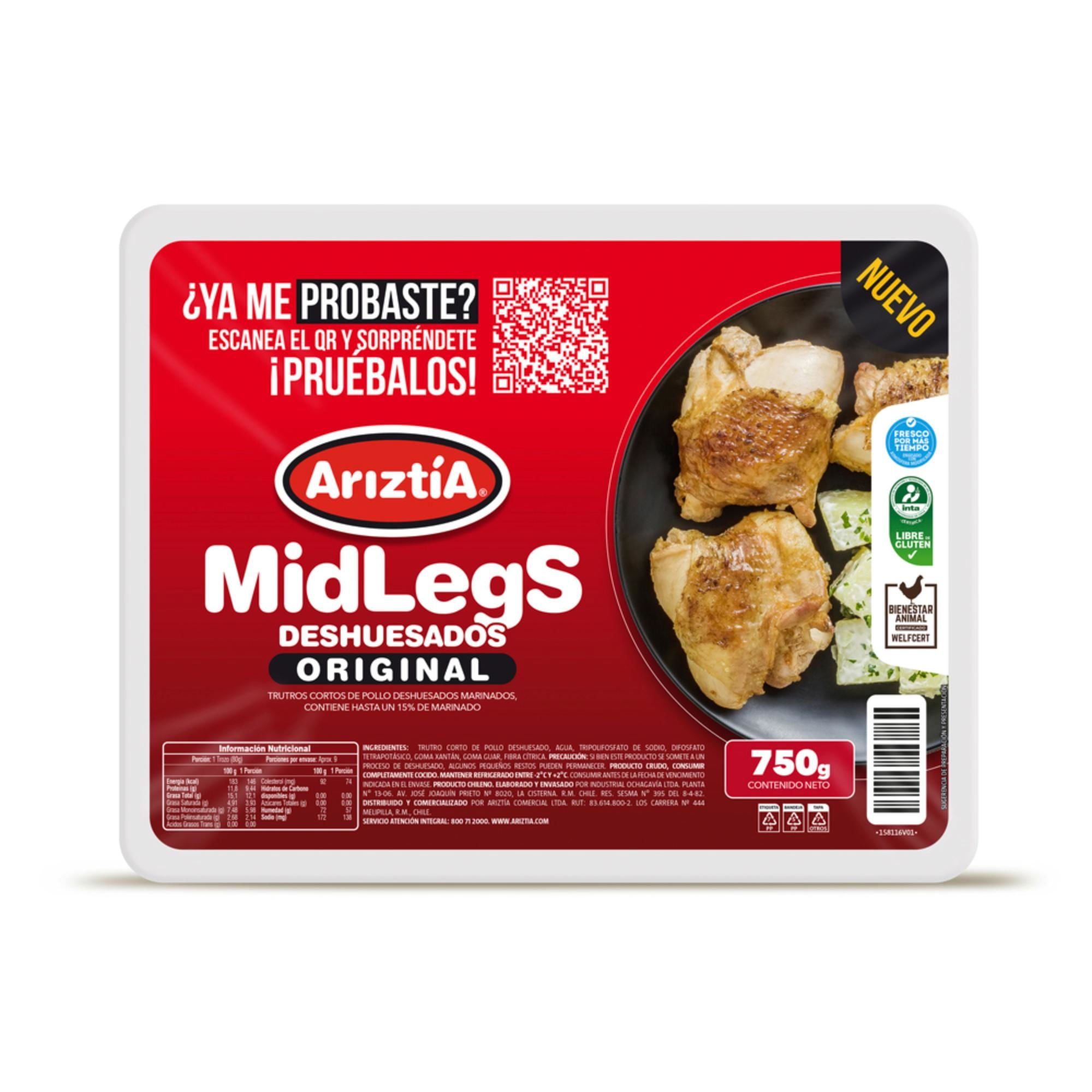 Pollo Trutro Corto Deshuesado Bandeja 750 g Ariztia