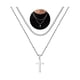 thumbnail image 1 of Collar Yooblue con Dije de Cruz en Acero Inoxidable en Capas, 1 of 7