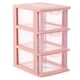 thumbnail image 1 of Organizador de escritorio de plástico transparente con 3 cajones - Rosa, 1 of 5
