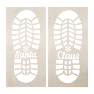 Bothyi - Plantilla De Pintura Reutilizable Con Huella De Papá Noel Para Pared, Ventana Y Copo De Nieve