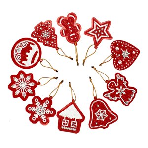 Bothyi - 10 Piezas 5D Adornos De Diamantes De Navidad Diy Artesanía Llavero, Dijes De Bolso