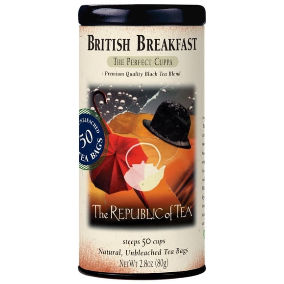 Té The Republic of Tea British Breakfast 80 g, 50 bolsitas