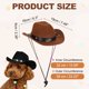 thumbnail image 2 of Sombrero de Vaquero para Perro Uxcell, Mini Sombrero de Vaquero para Mascota con Correa de Barbilla Ajustable, Gorra de Cosplay con Decoración de Estrella, (Marrón, L), Para Perros y Gatos, 2 of 7