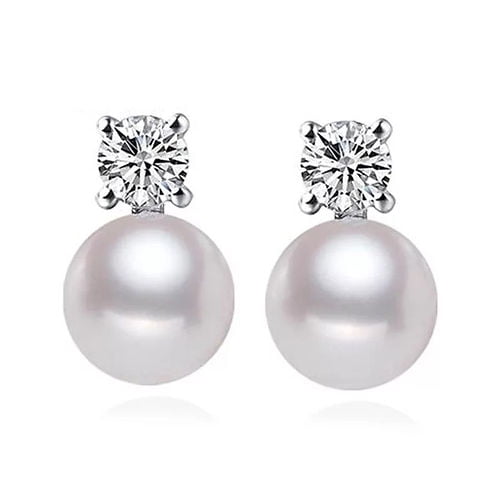 La Garza - Aros Mujer Plata Perla Cultivada Queen