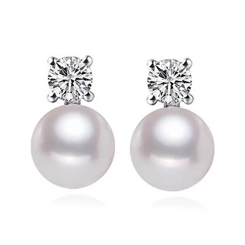 La Garza - Aros Mujer Plata Perla Cultivada Queen