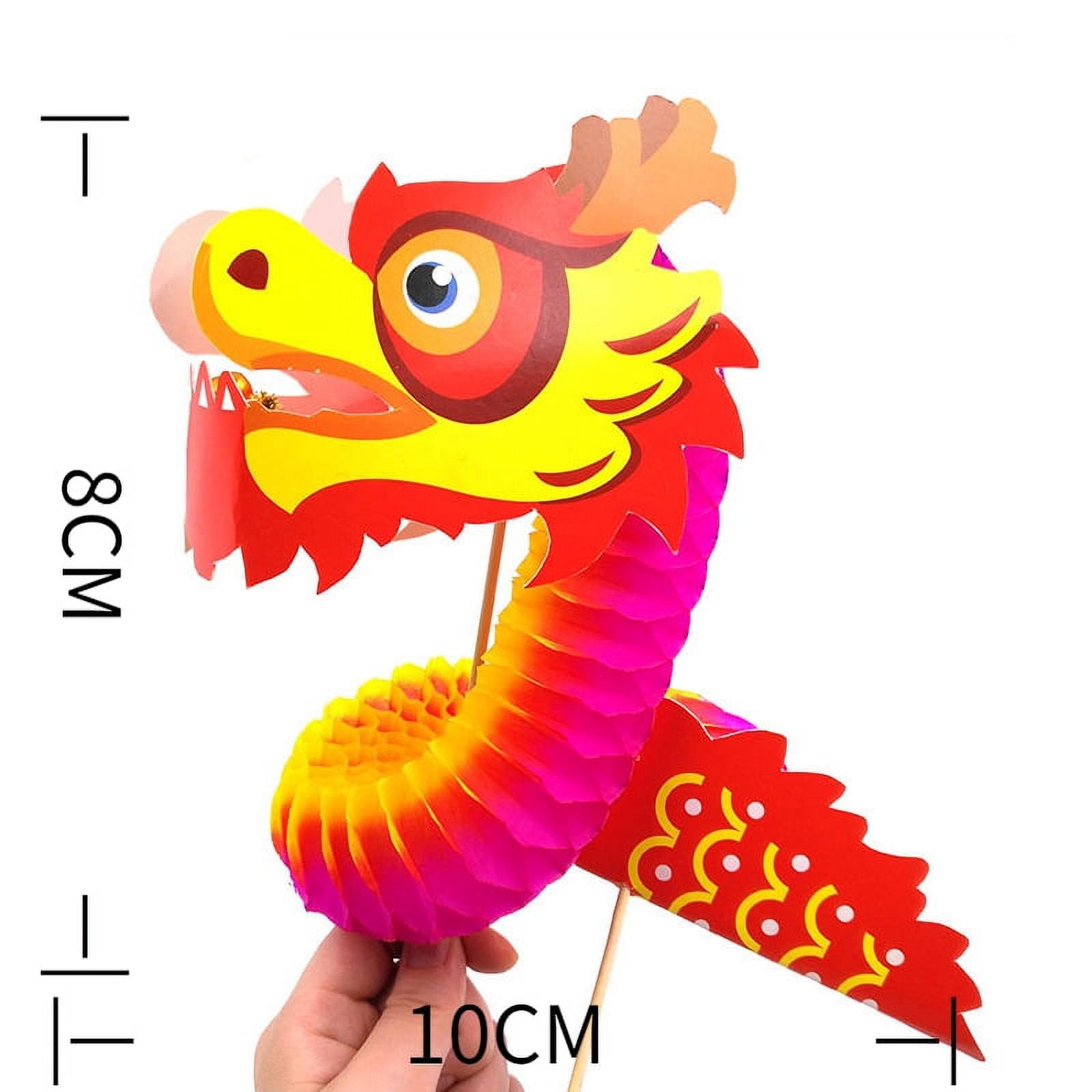 Chinese New Year Decor: DIY Paper Dragon Craft Material - Three ...
